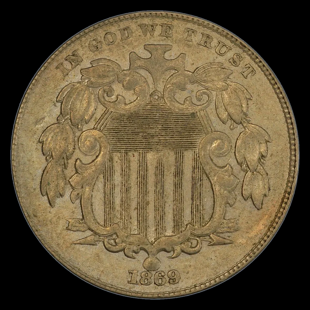 1869 Shield Nickel: Doubled Die Obverse