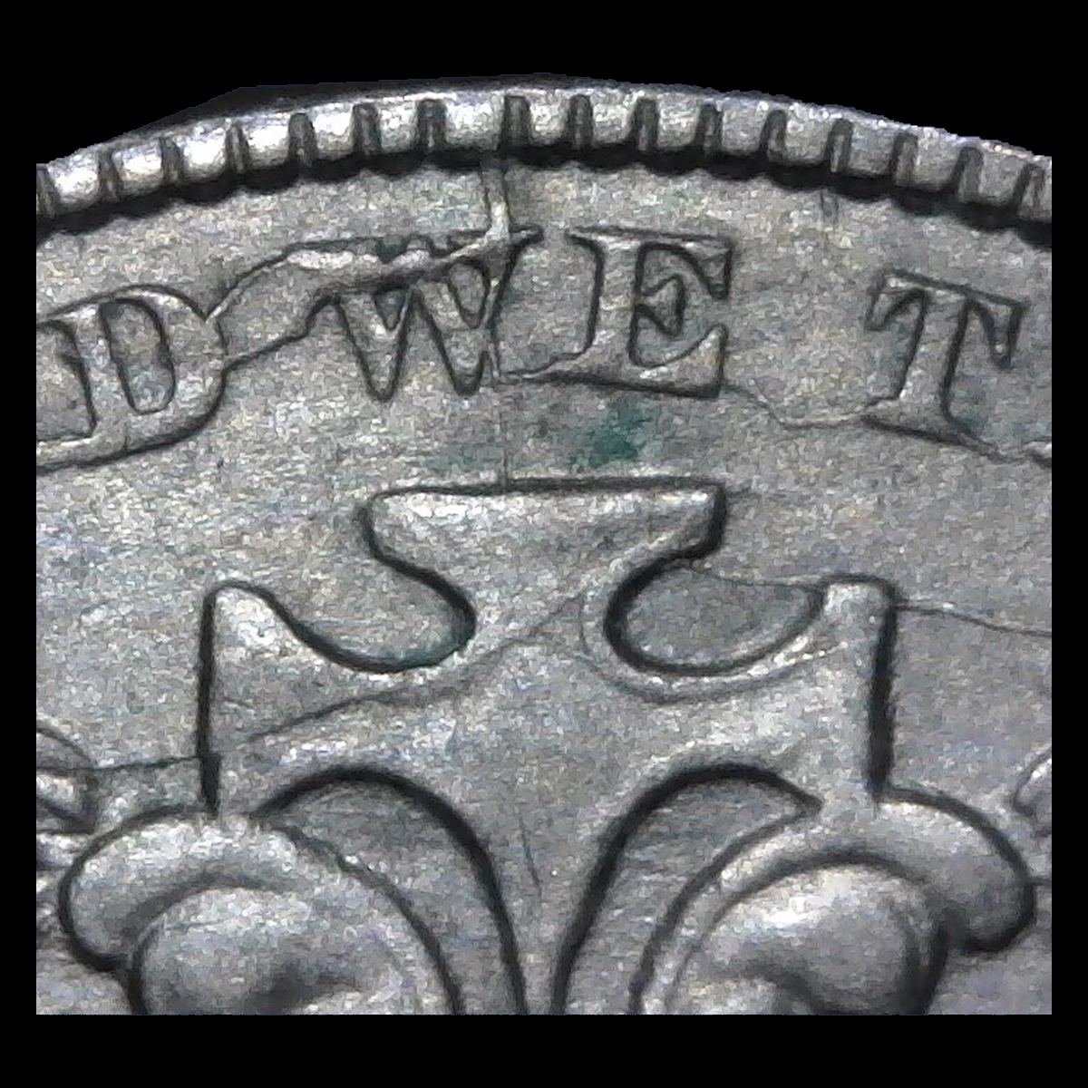 1869 Shield Nickel: Die Crack / Die Chip
