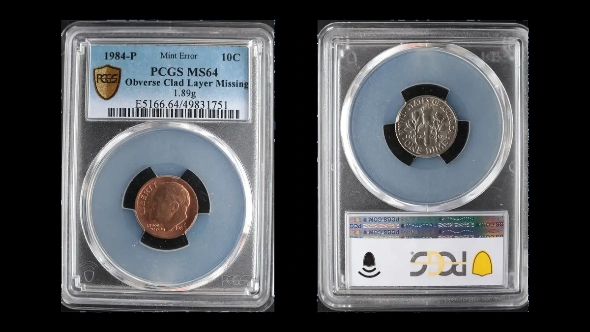 1984 Roosevelt Dime: Missing Clad Layer