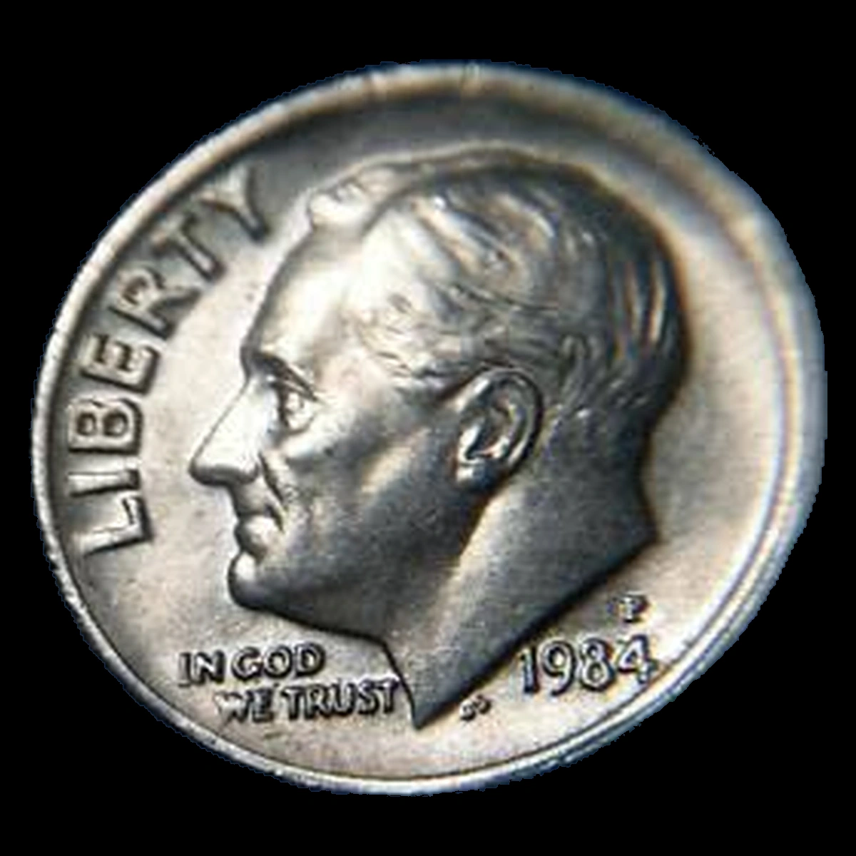 1984 Roosevelt Dime: Misaligned Die