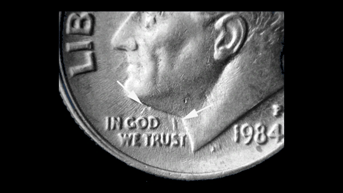 1984 Roosevelt Dime: Clashed Dies