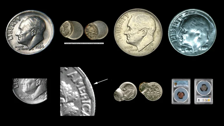 1984 Dime Errors — error coin photographs