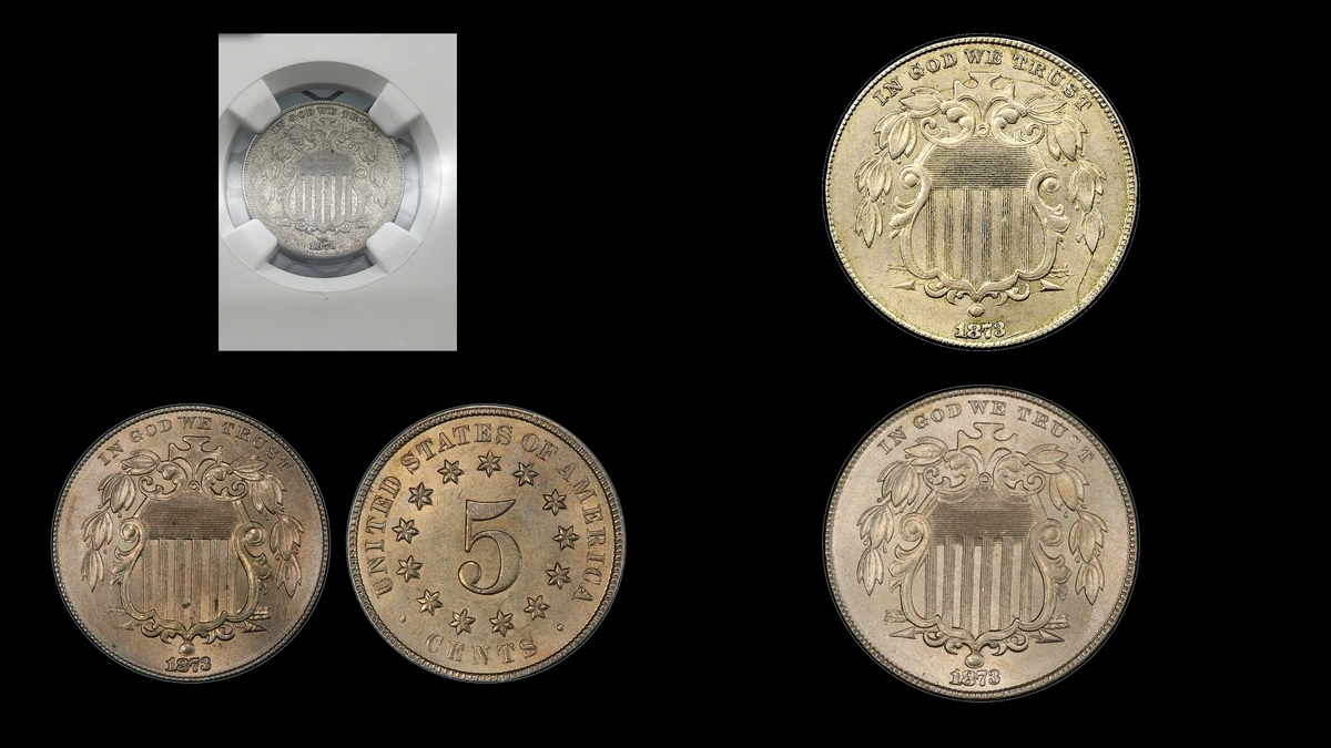 1873 Nickel Errors — error coin photographs