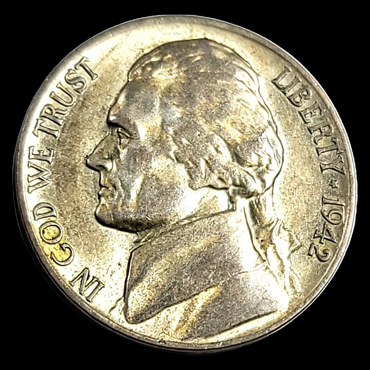 1942 Jefferson Nickel: Planchet Flaw