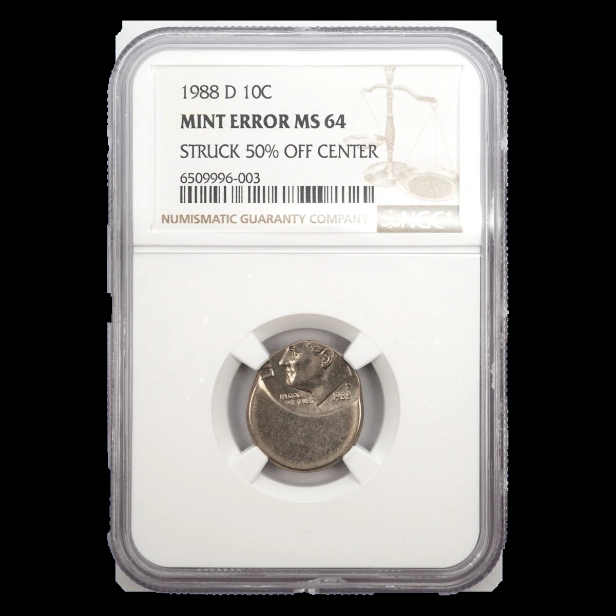 1988 Roosevelt Dime: Off-Center Strike