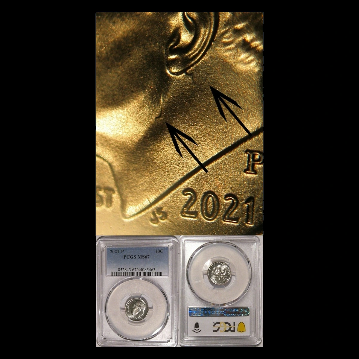 2021 Roosevelt Dime: Clashed Dies