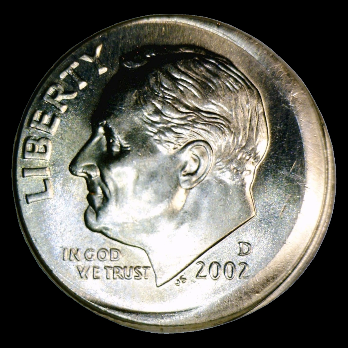 2002 Roosevelt Dime: Off-Center Strike