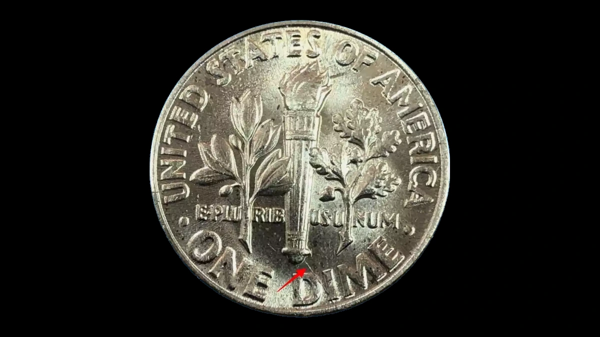 1951 Roosevelt Dime: Die Crack / Die Chip