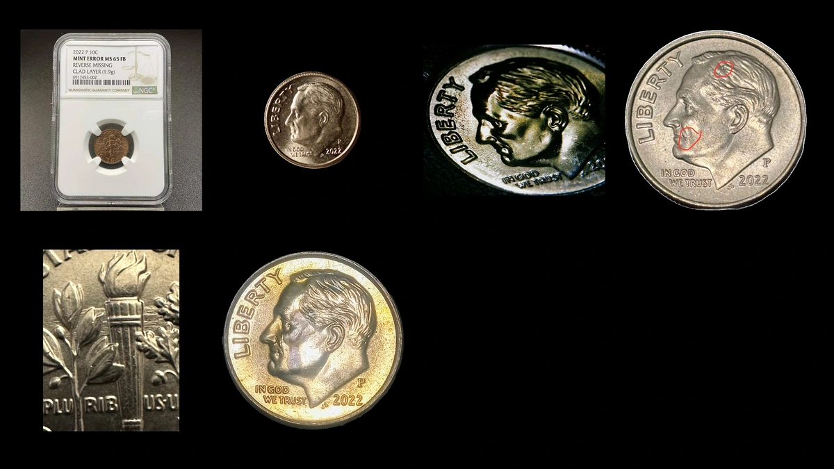 2022 Dime Errors — error coin photographs