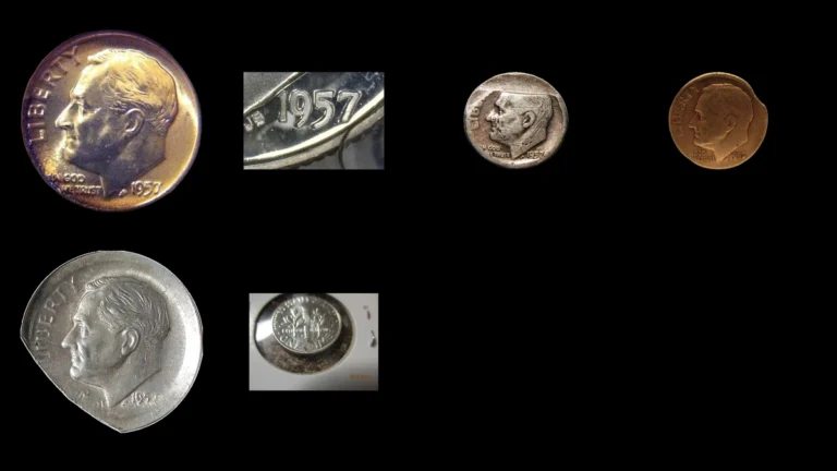 1957 Dime Errors — error coin photographs