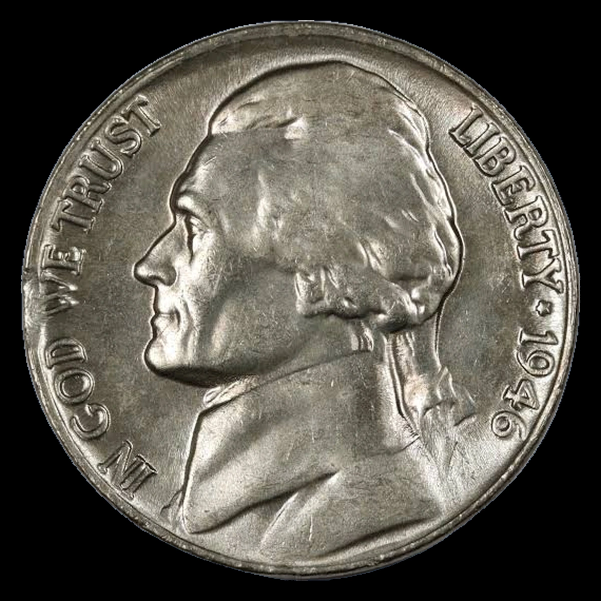 1946 Jefferson Nickel: Clipped Planchet