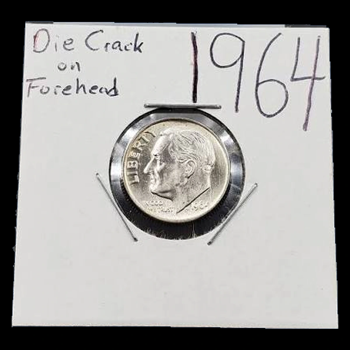 1964 Roosevelt Dime: Die Crack