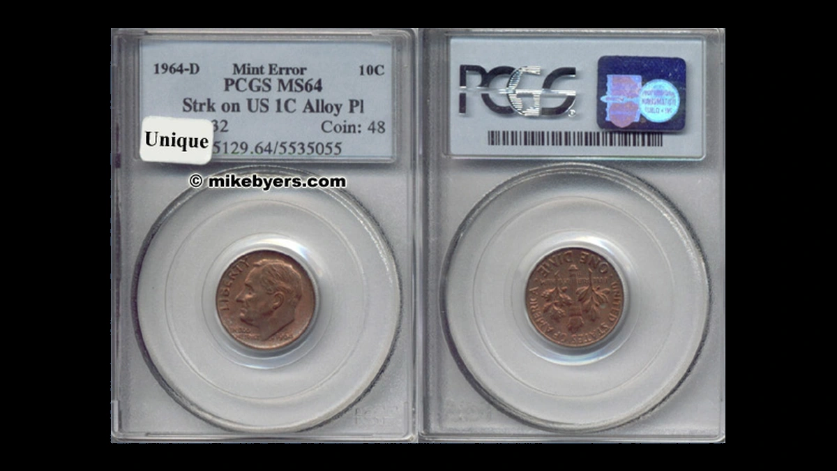 1964 Roosevelt Dime: Wrong-Alloy Planchet