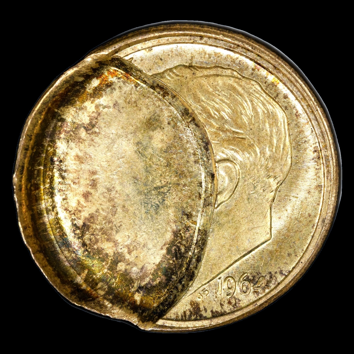 1964 Roosevelt Dime: Indent