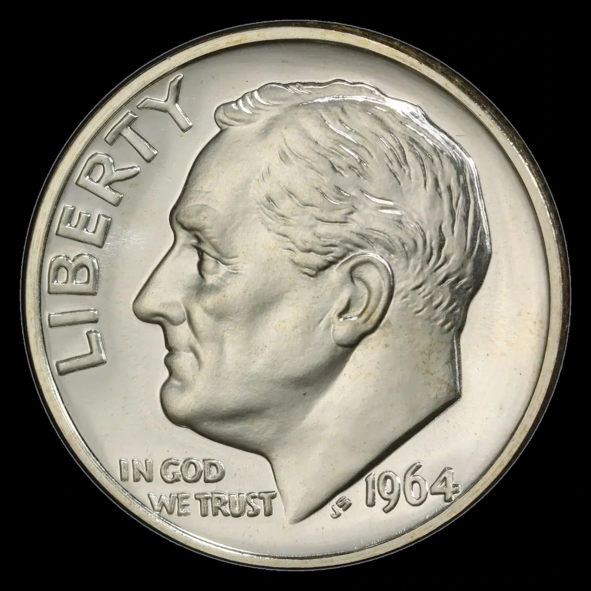 1964 Roosevelt Dime: Doubled Die Obverse