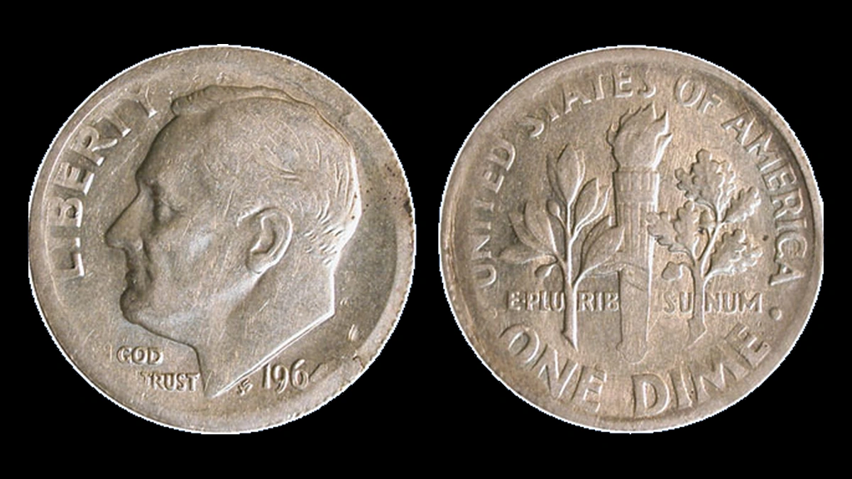 1964 Roosevelt Dime: Weak Strike