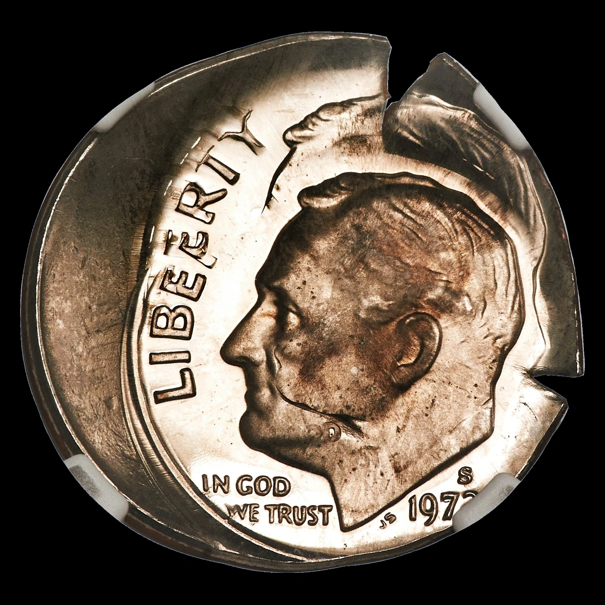 1972 Roosevelt Dime: Double Strike with Off-Center Second Strike