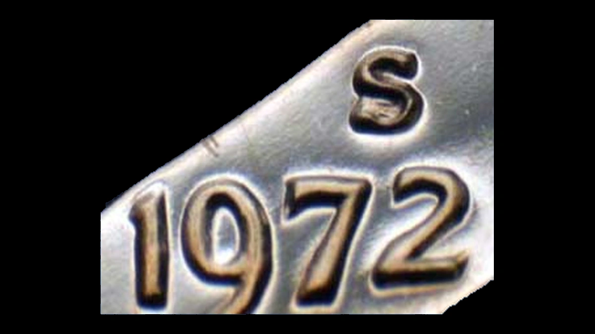 1972 Roosevelt Dime: Repunched Mintmark