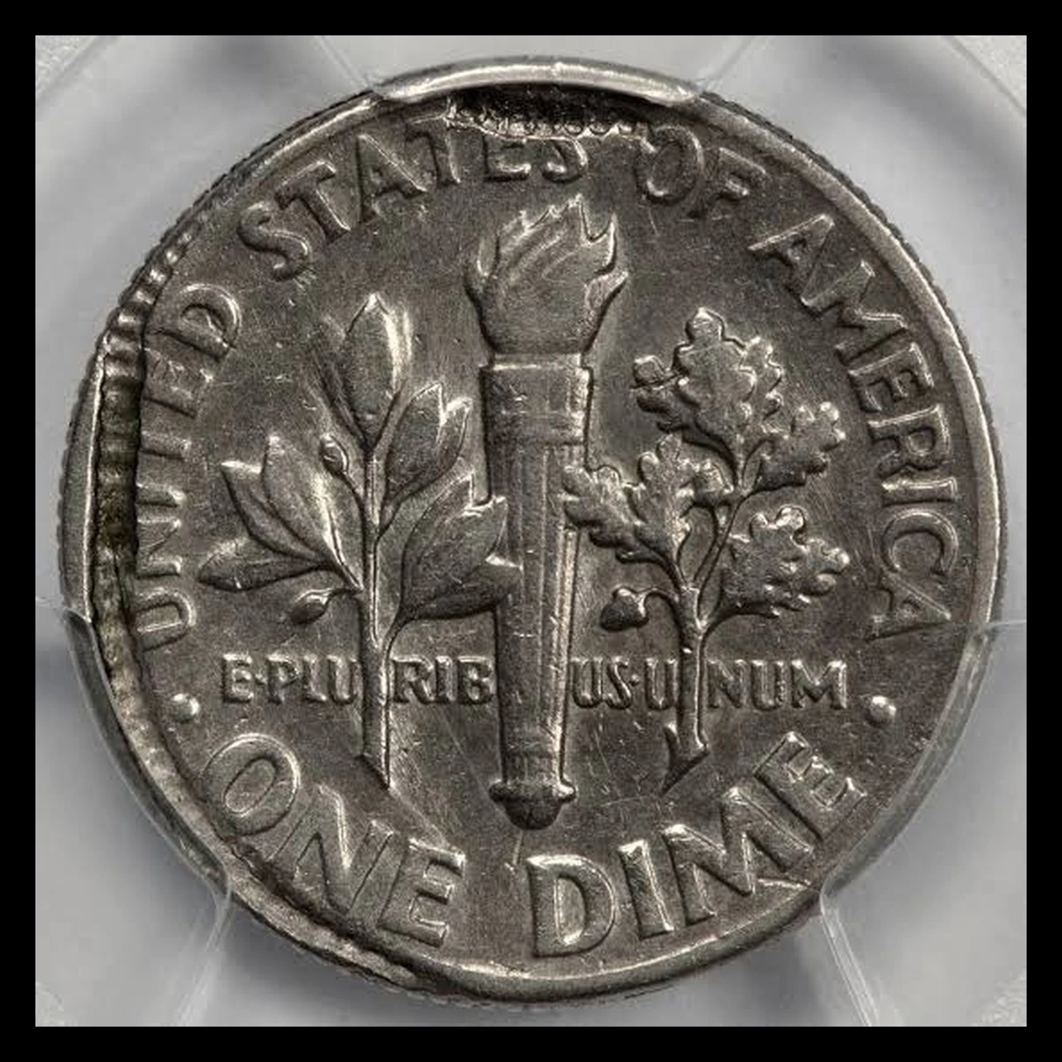 1972 Roosevelt Dime: Brockage