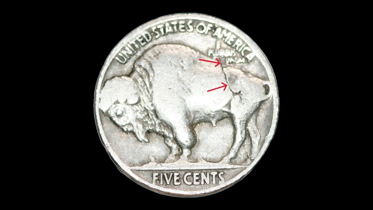 1929 Buffalo Nickel: Die Crack / Die Chip