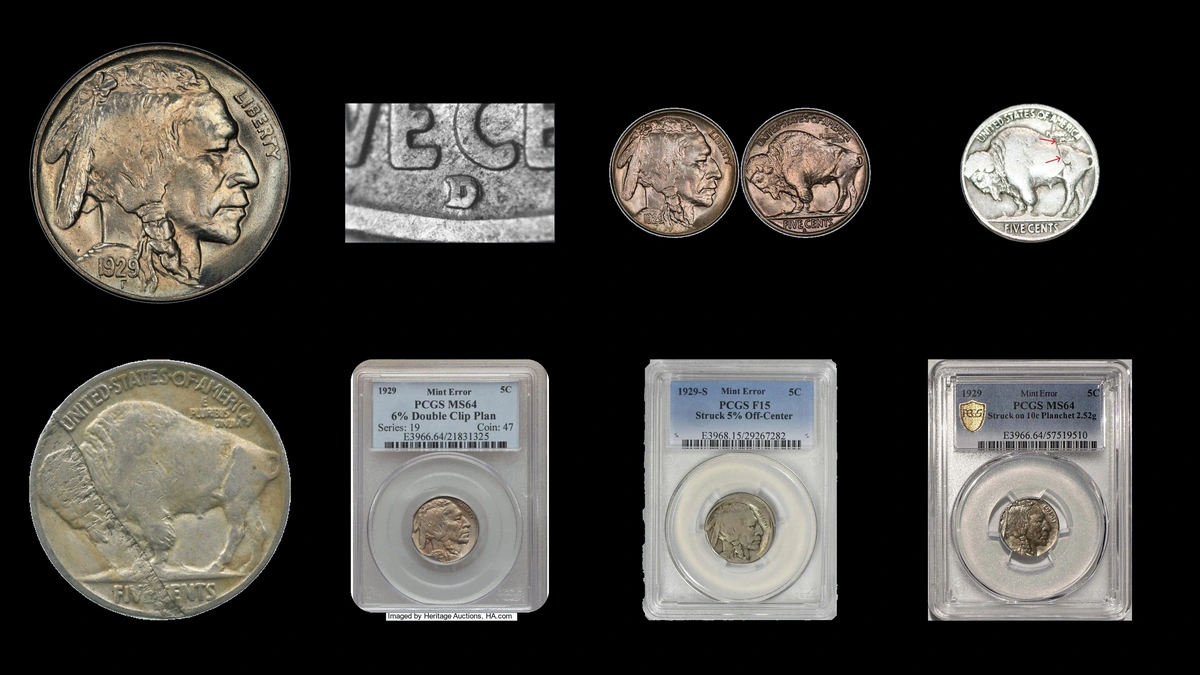 1929 Nickel Errors — error coin photographs