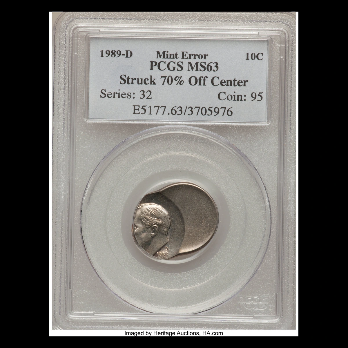 1989 Roosevelt Dime: Off-Center Strike