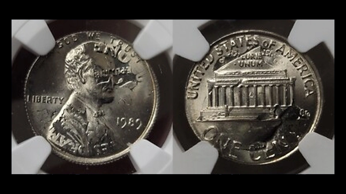 1989 Roosevelt Dime: Overstrike / Double Denomination