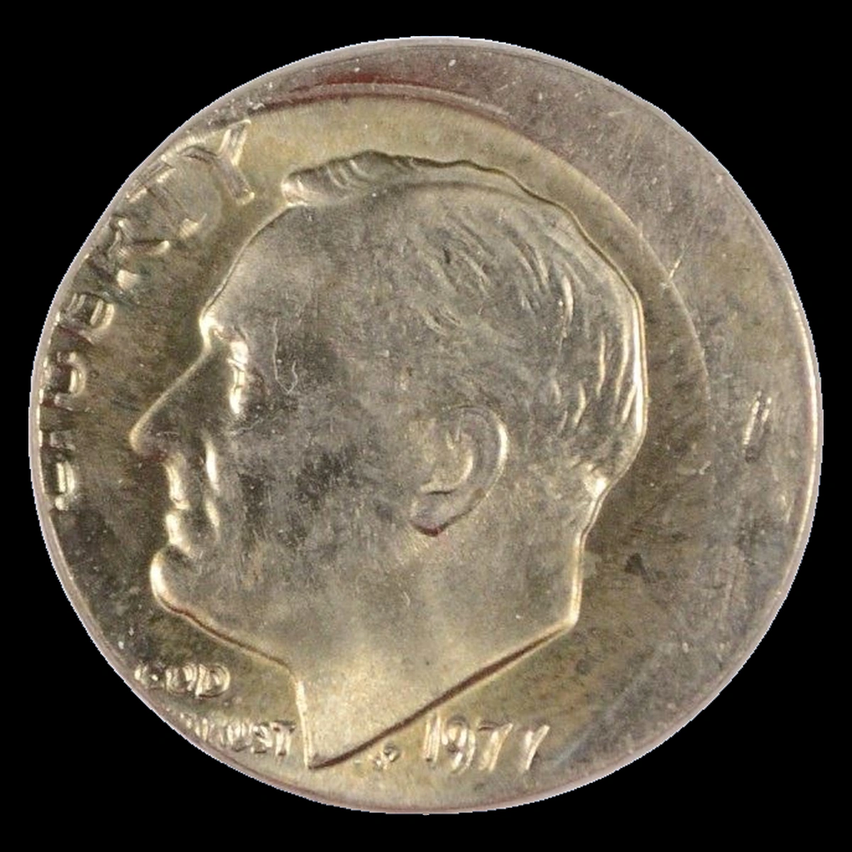 1977 Roosevelt Dime: Off-Center Strike