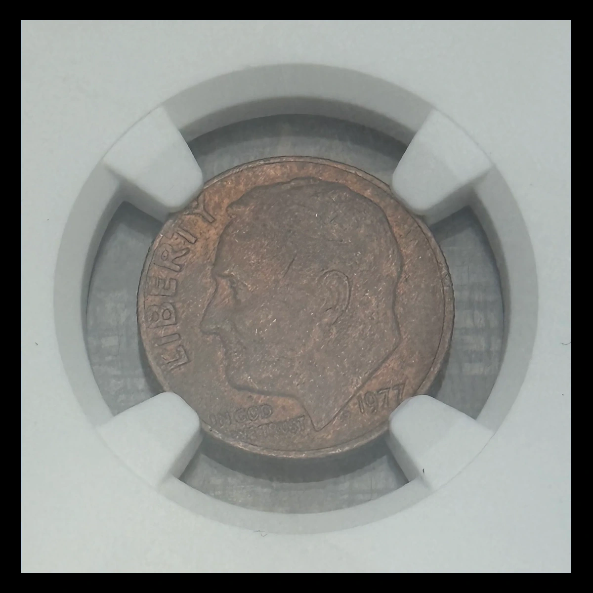 1977 Roosevelt Dime: Missing Obverse Clad Layer