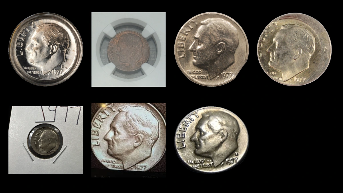 1977 Dime Errors — error coin photographs
