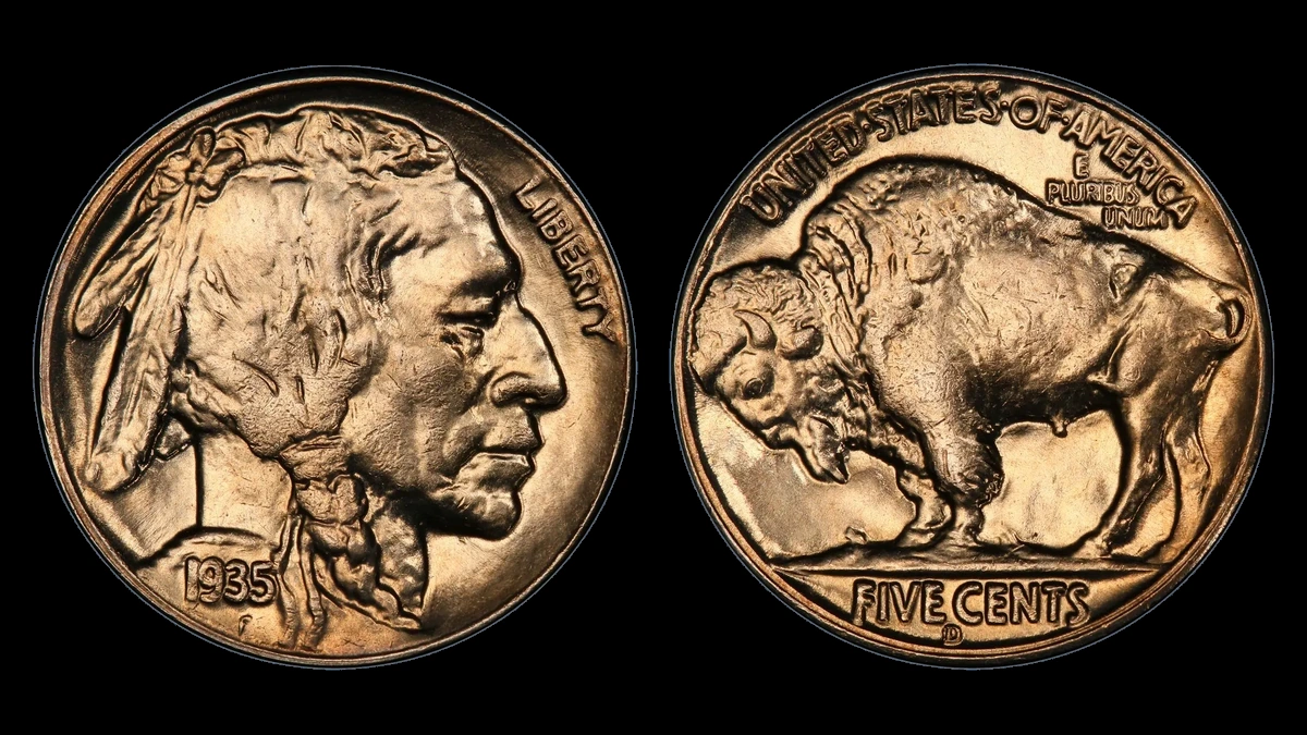 1935 Buffalo Nickel: Repunched Mintmark