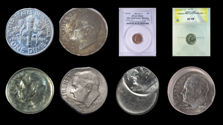 1994 Dime Errors — error coin photographs