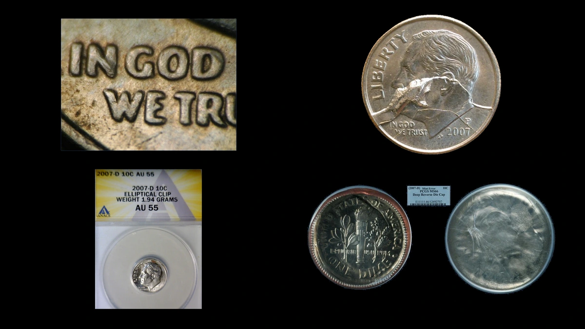 2007 Dime Errors — error coin photographs