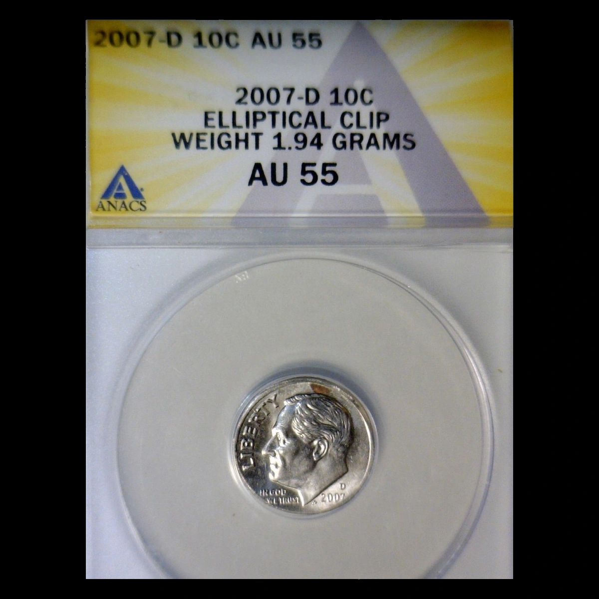 2007 Roosevelt Dime: Clipped Planchet