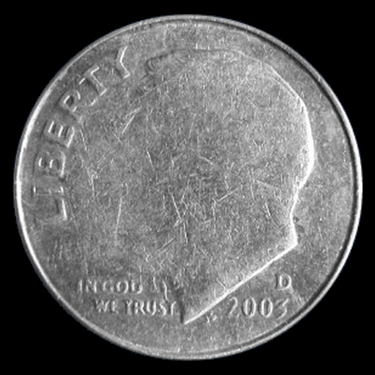 2003 Roosevelt Dime: Weak Strike