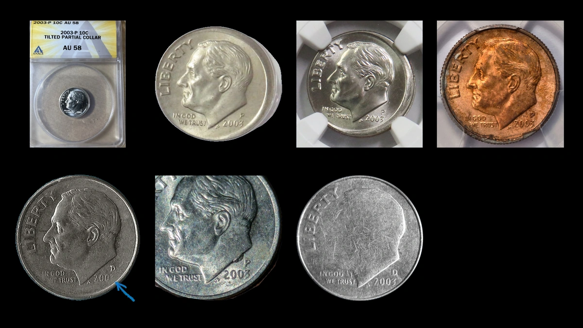 2003 Dime Errors — error coin photographs