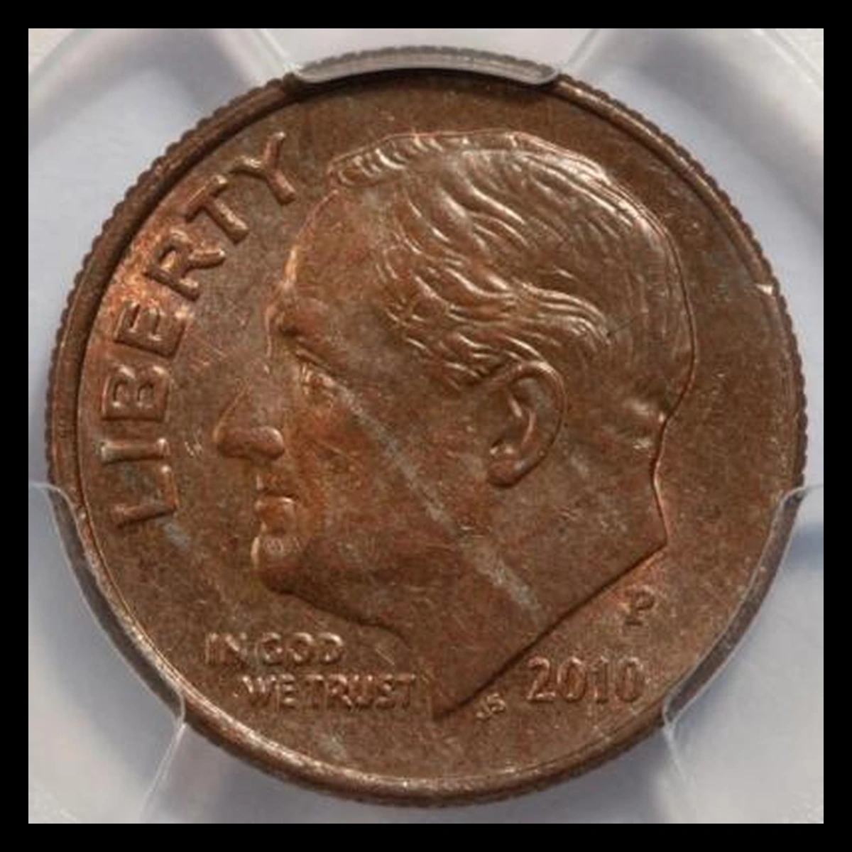 2010 Roosevelt Dime: Missing Obverse Clad Layer