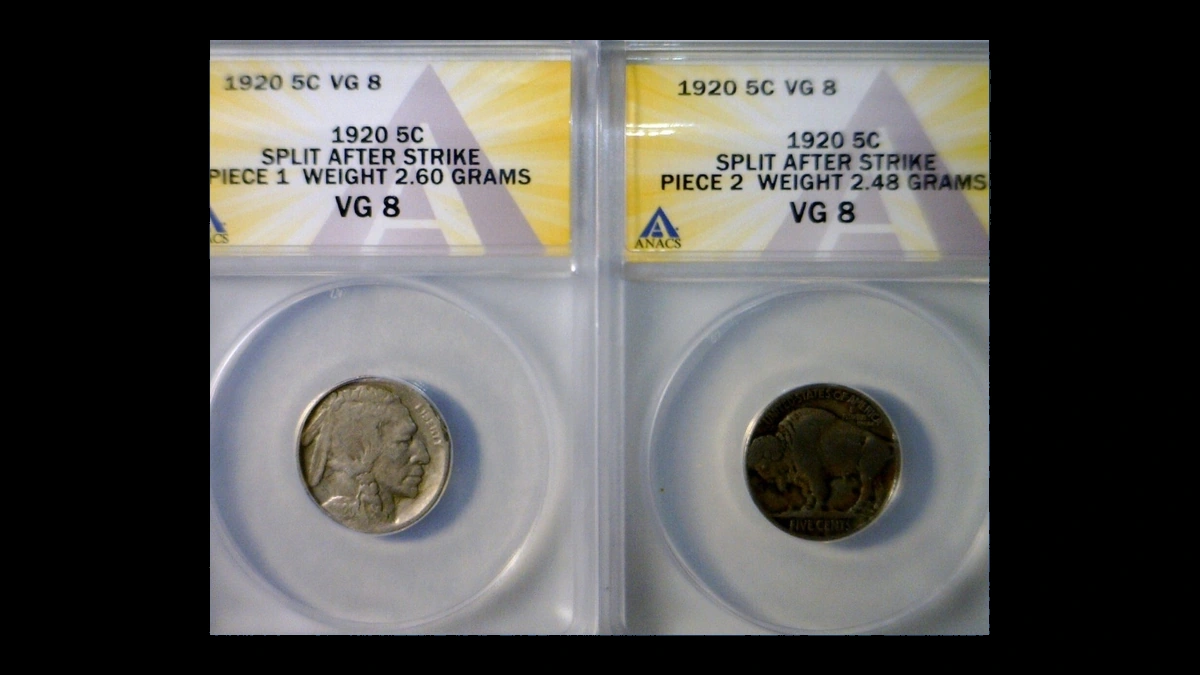 1920 Buffalo Nickel: Lamination / Split Planchet