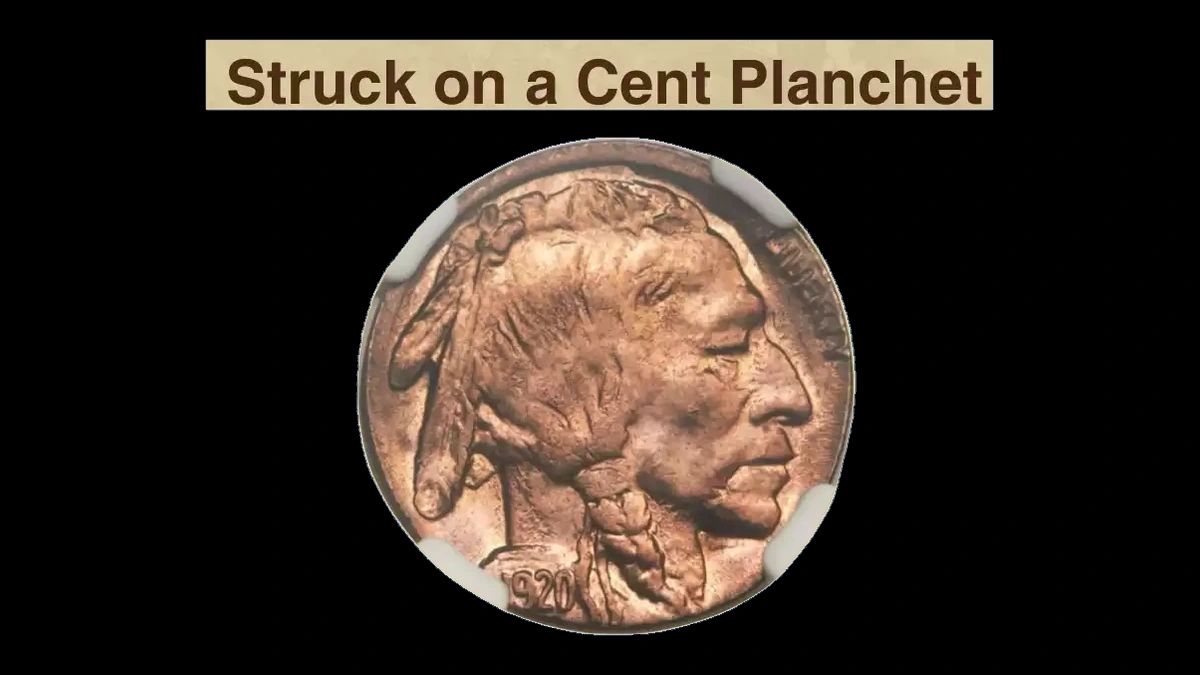 1920 Buffalo Nickel: Wrong Planchet / Off-Metal Strike