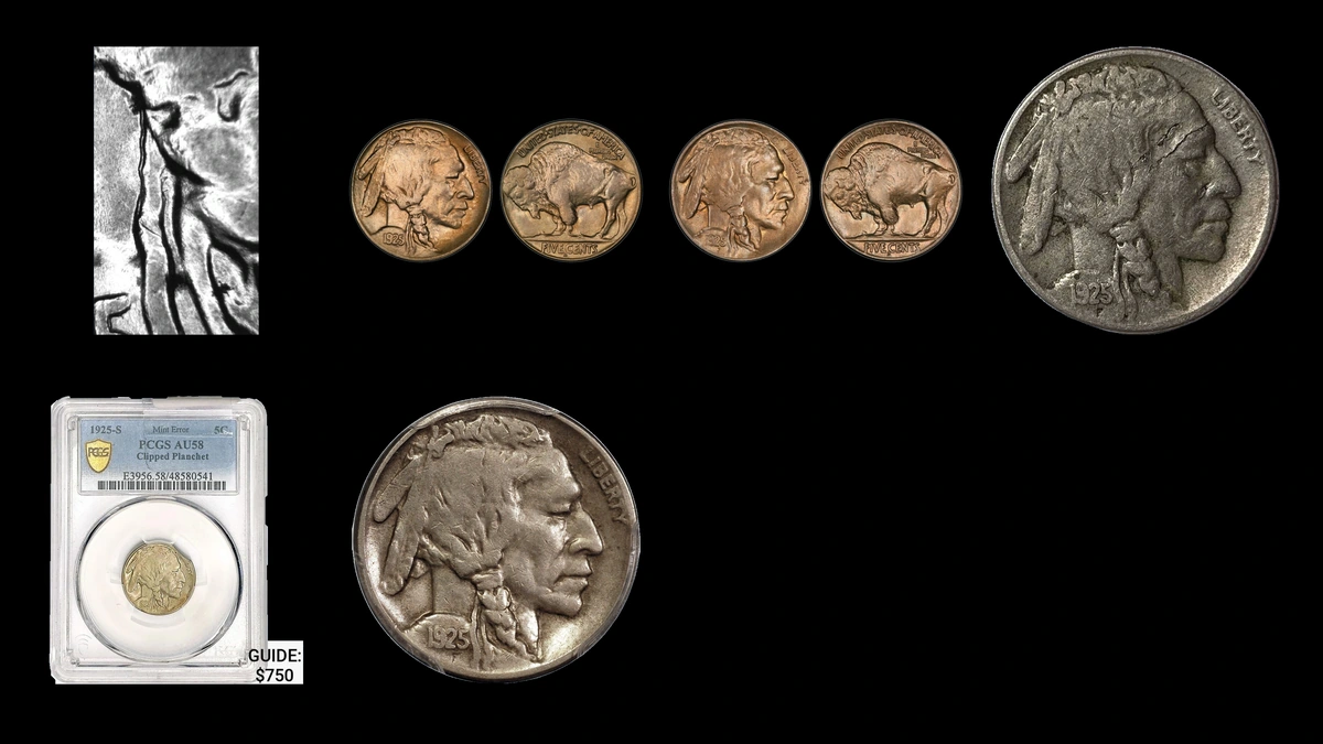 1925 Nickel Errors — error coin photographs