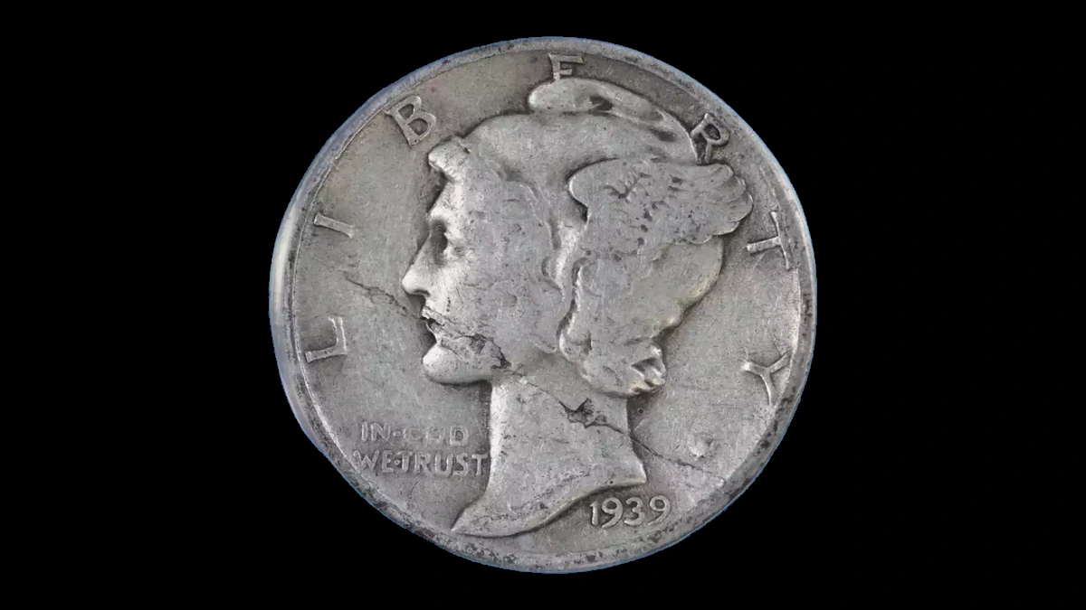 1939 Mercury Dime: Lamination / Split Planchet