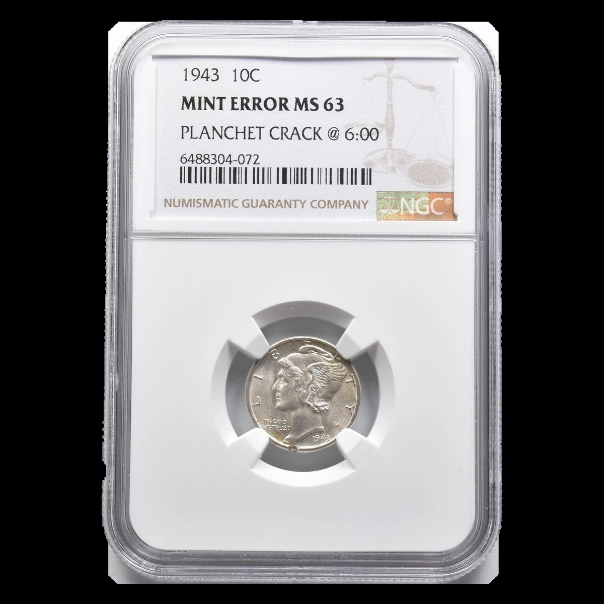 1943 Mercury Dime: Planchet Flaw