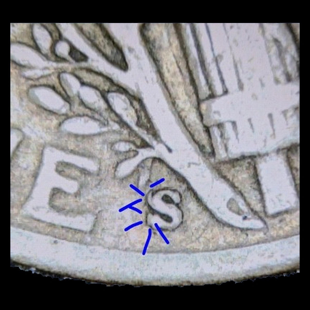 1943 Mercury Dime: Repunched Mintmark