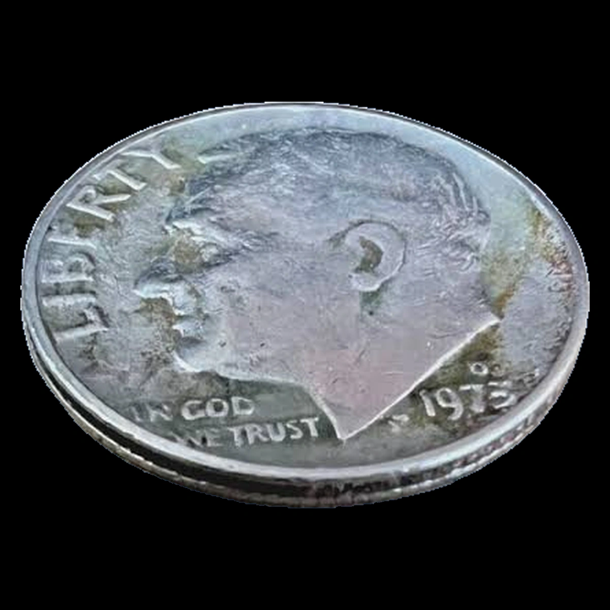 1973 Roosevelt Dime: Lamination