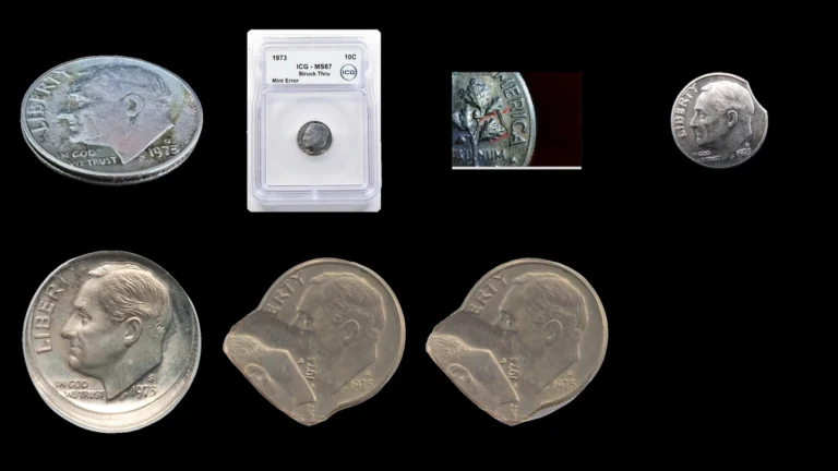 1973 Dime Errors — error coin photographs
