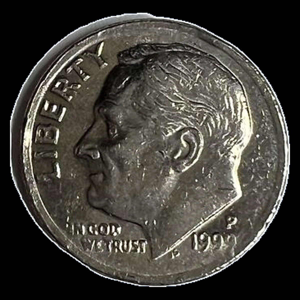 1999 Roosevelt Dime: Struck Through