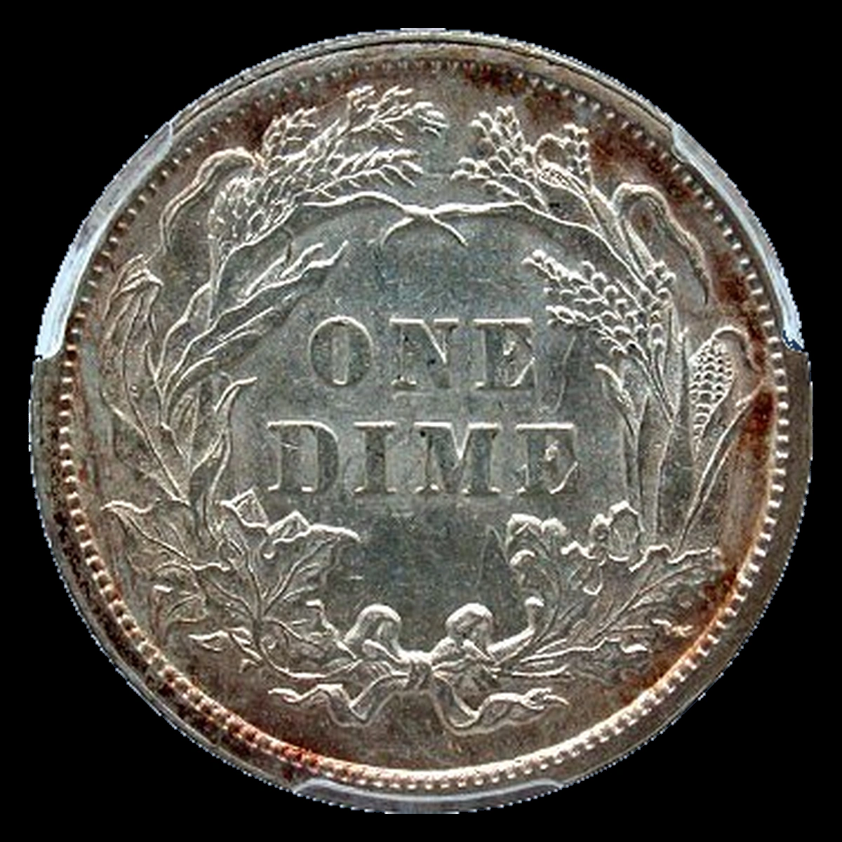 1891 Liberty Seated Dime: Clashed Dies