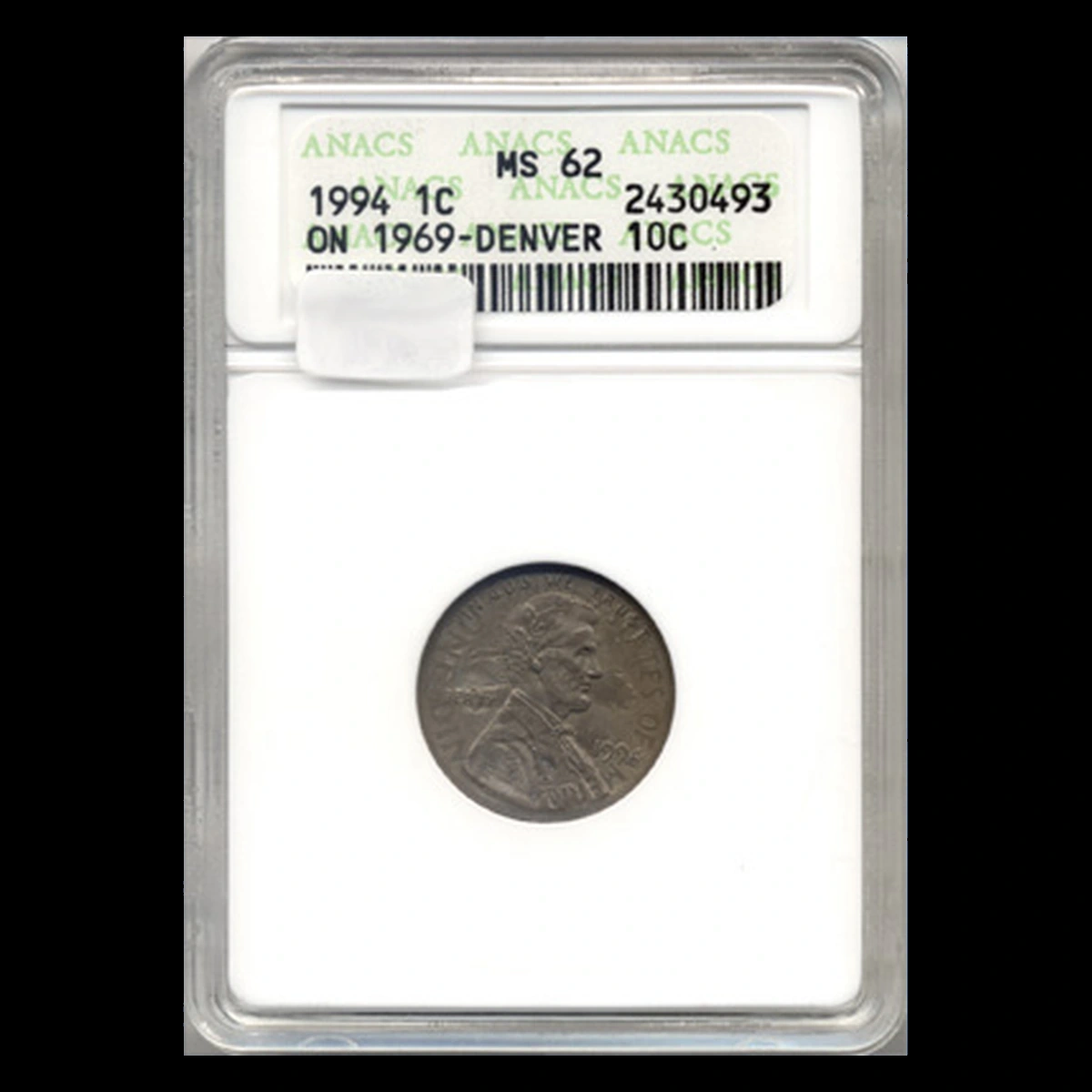 1969 Roosevelt Dime: Overstrike / Double Denomination