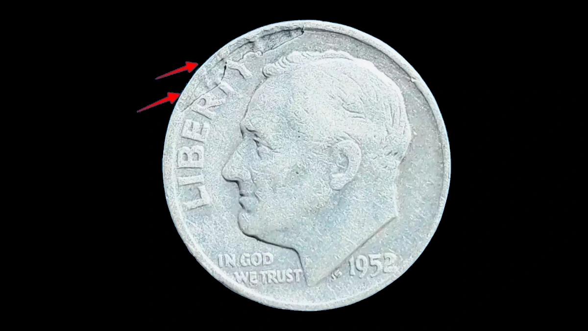 1952 Roosevelt Dime: Lamination