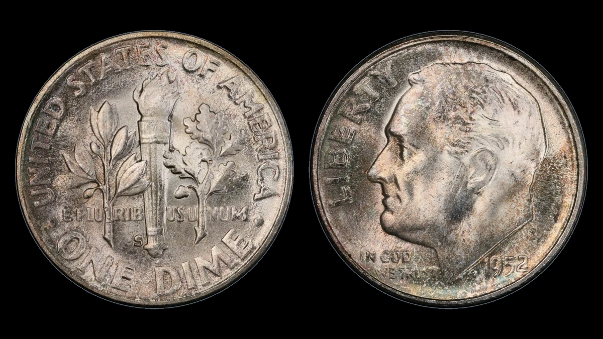 1952 Roosevelt Dime: Repunched S Mintmark